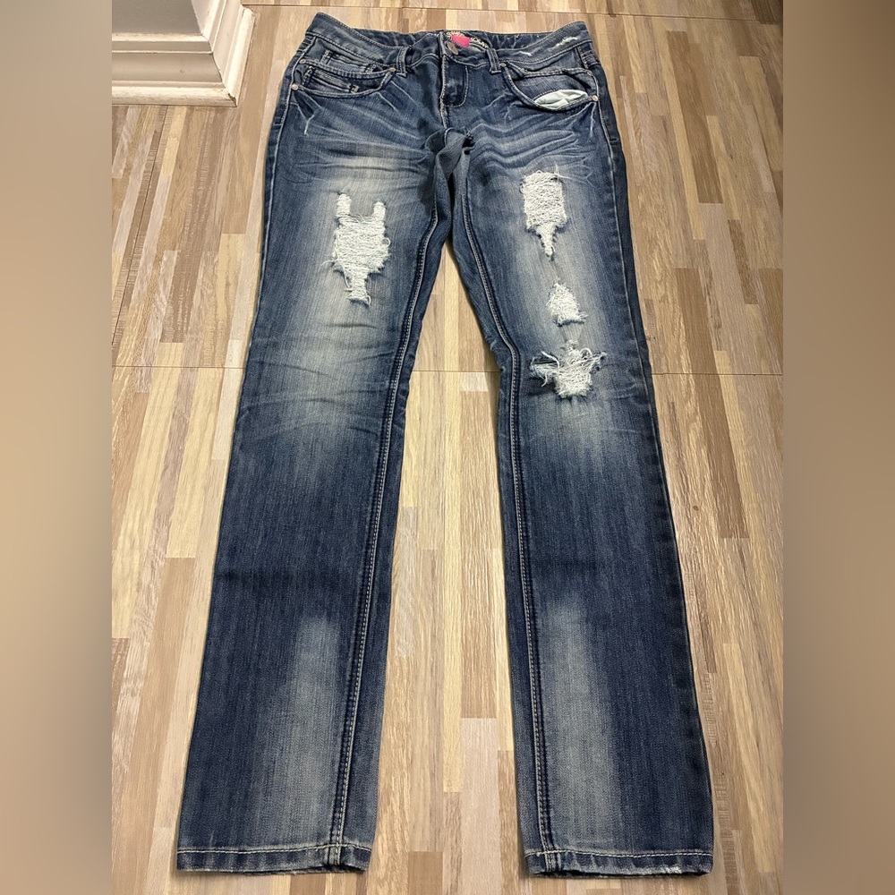 Distressed Blue Jeans. Almost famous jeans